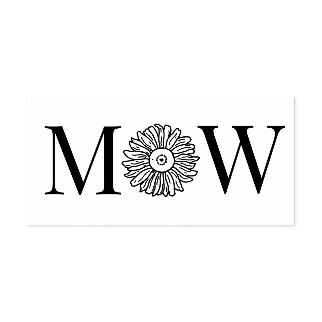 Sunflower #1 Couple Wedding 2 Initial Monogram Self-inking Stamp (Design)