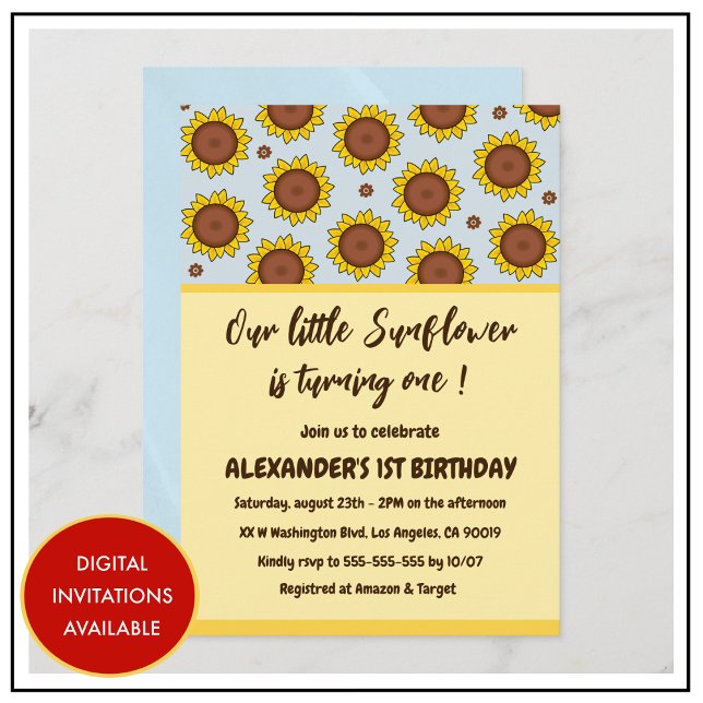 Sunflower 1st birthday invitations cute modern (sunflower-1st-birthday-invitations-cute-modern-boy-3)