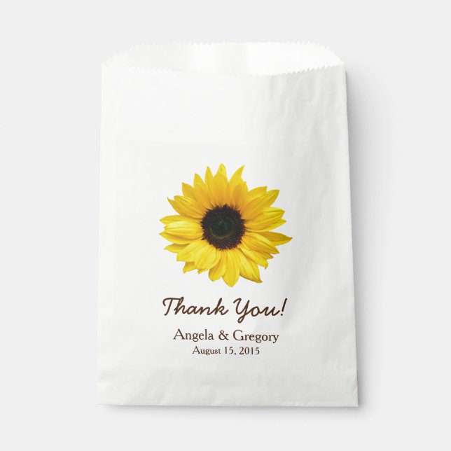 Sunflower 2 Candy Dessert Buffet Wedding Favour Bags (Front)