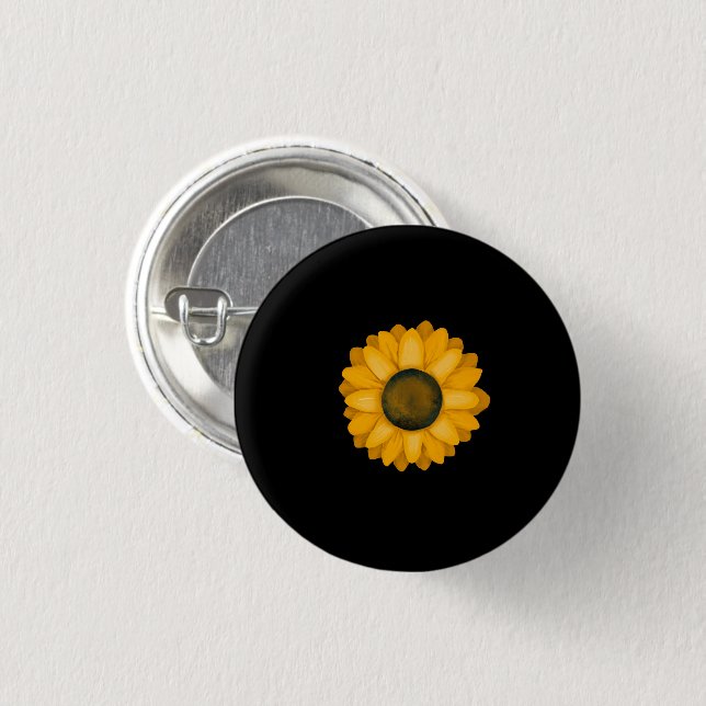 Sunflower 3 Cm Round Badge (Front & Back)