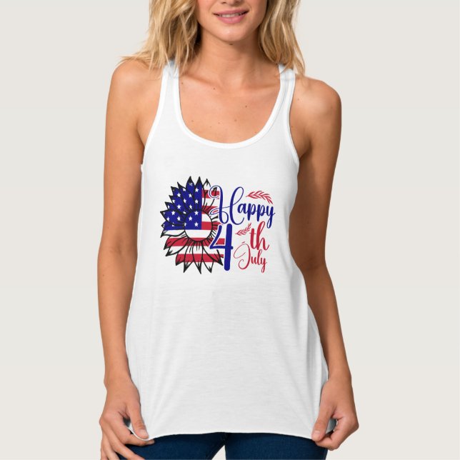 Sunflower 4th of July  Singlet (Front)