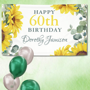 Sunflower 60th Birthday Party Banner