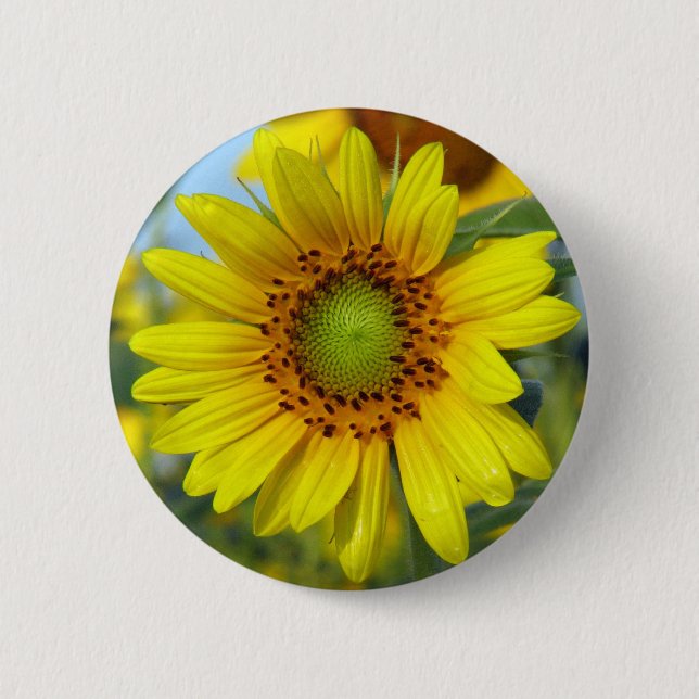 Sunflower 6 Cm Round Badge (Front)