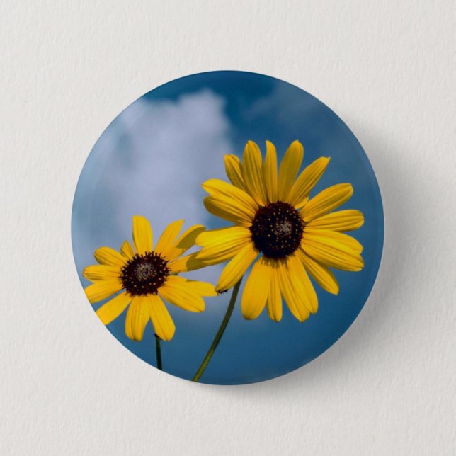 Sunflower 6 Cm Round Badge (Front)