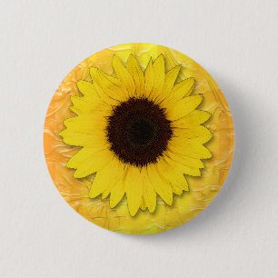 SUNFLOWER 6 CM ROUND BADGE