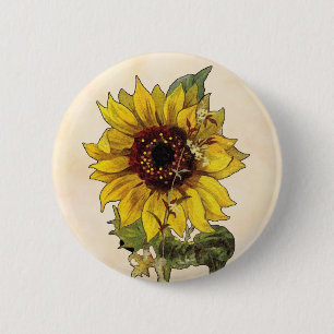 Sunflower 6 Cm Round Badge
