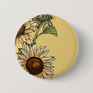 Sunflower 6 Cm Round Badge