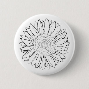 sunflower 6 cm round badge