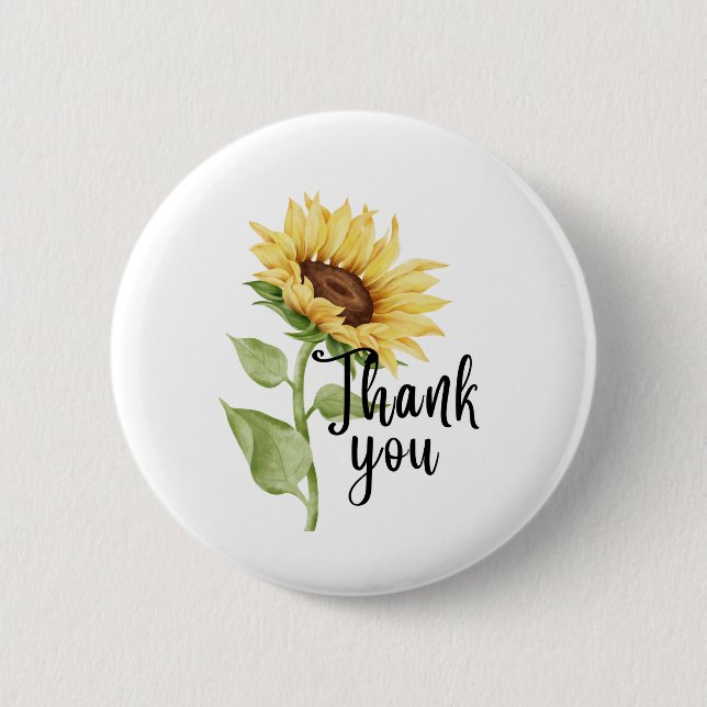 Sunflower 6 Cm Round Badge (Front)