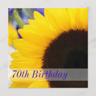 Sunflower 70th Birthday Party Invitation