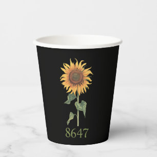 Sunflower 8647 86 47 Subtle Anti Trump Floral Boho Paper Cups