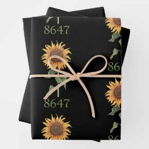 Sunflower 8647 86 47 Subtle Anti Trump Floral Boho Wrapping Paper Sheet