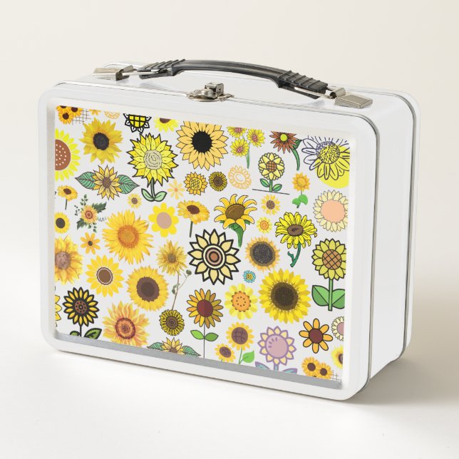 Sunflower 90s Aesthetic Metal Lunchbox (Front)