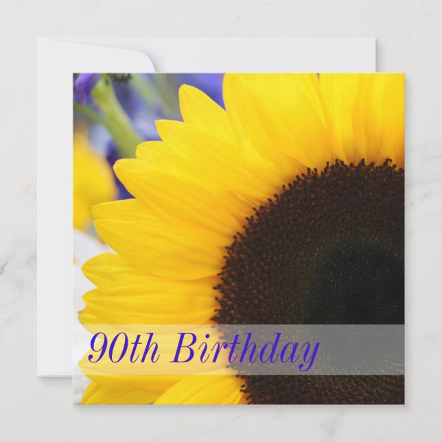 Sunflower 90th Birthday Party Invitation (Front)