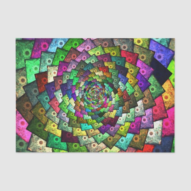 Sunflower Abstract Floral Colourful Pop Art Design Tissue Paper (Front)