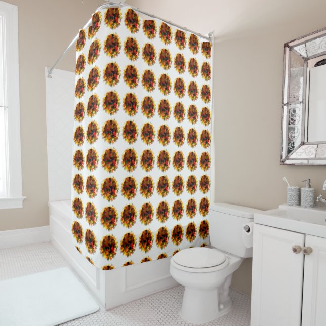 SUNFLOWER ABSTRACT SHOWER CURTAIN (In Situ)