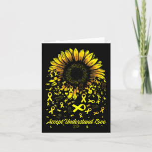 Sunflower Accept Understand Love Childhood Cancer Card