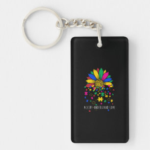 Sunflower Accept Understand Love World Autism Awar Key Ring