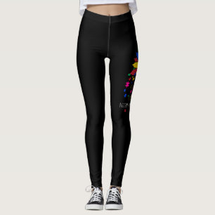 Sunflower Accept Understand Love World Autism Awar Leggings