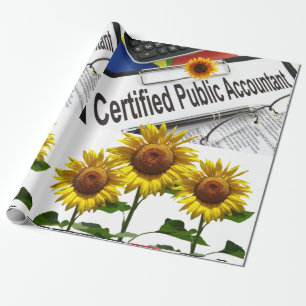 Sunflower Accountant Matte Wrapping Paper