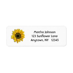 Sunflower Address Label