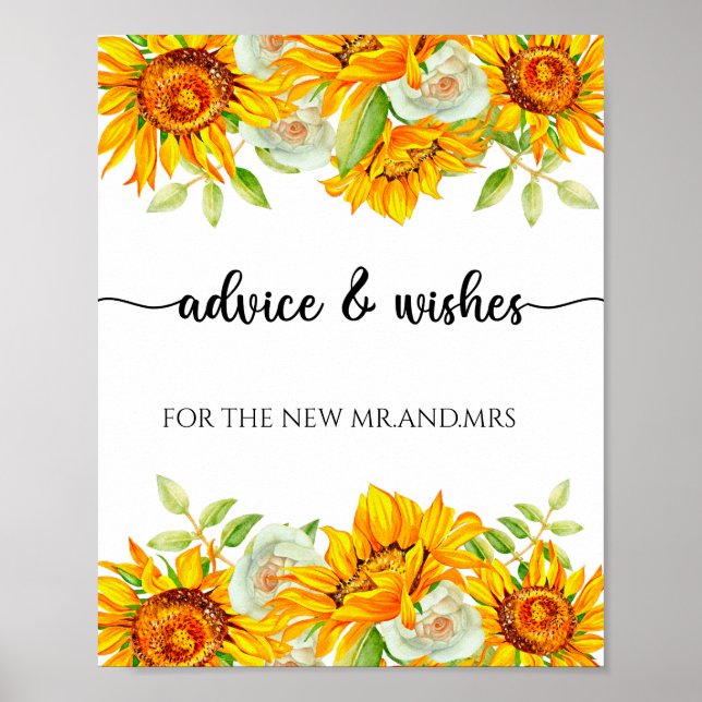 Sunflower advice and wishes for Newlyweds  Poster (Front)