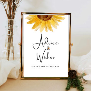 Sunflower advice and wishes for Newlyweds Poster