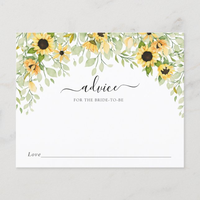 Sunflower Advice for the Bride  (Front)