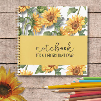 Sunflower “All My Brilliant Ideas” Notebook