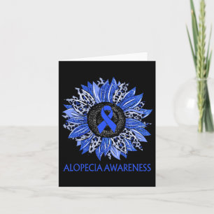 Sunflower Alopecia Awareness Blue Ribbon Support  Card