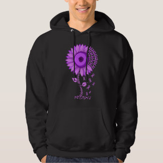 Sunflower Alzheimer's awareness Ribbon Purple Butt Hoodie