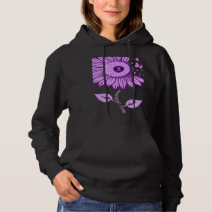 Sunflower Alzheimer's awareness Ribbon Purple Butt Hoodie