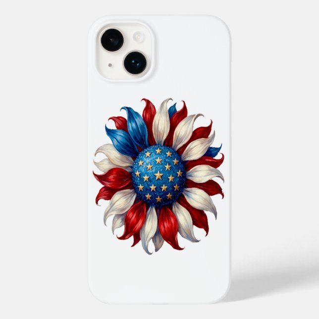 Sunflower American Flag 4Th Of July Case-Mate iPhone Case (Back)