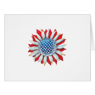 Sunflower American Flag 4th of July Women Men Meri
