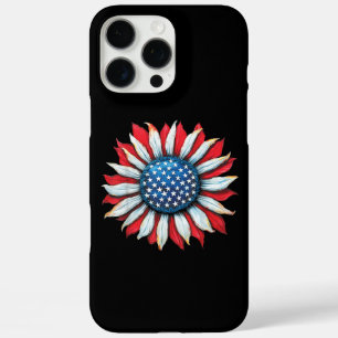 Sunflower American Flag 4th of July Women Men Meri iPhone 16 Pro Max Case