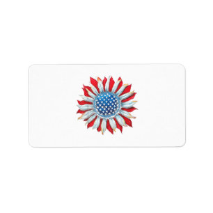 Sunflower American Flag 4th of July Women Men Meri Label