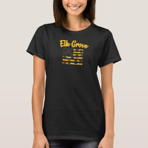 Sunflower American Flag Elk Grove Patriotic Califo T-Shirt