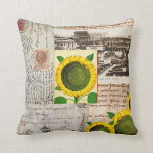 Sunflower Ancient Rome Italian Pillow