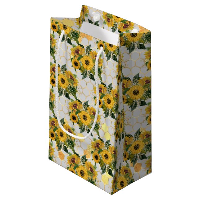 Sunflower and Bee Series Design Three Small Gift Bag (Front Angled)