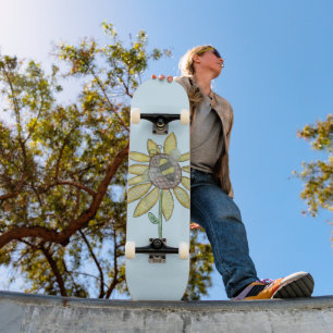 Sunflower and bee Skateboard