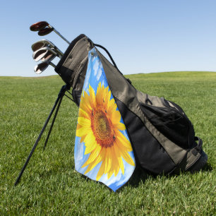 Sunflower and Bees Golf Towel