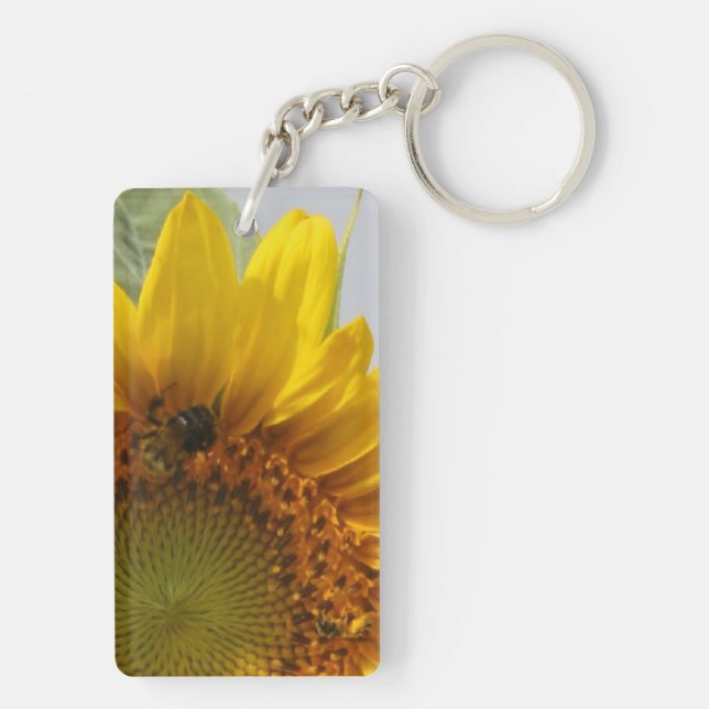 Sunflower and Bees Key Ring (Back)