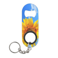 Sunflower and Bees Keychain Bottle Opener