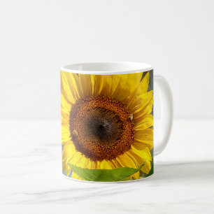 Sunflower and bees mug