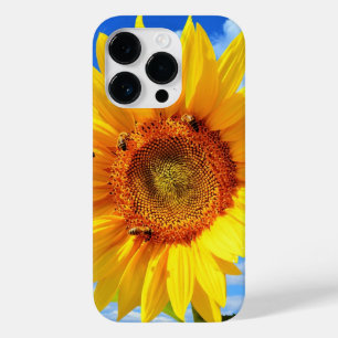 Sunflower and Bees on Blue Sky iPhone Case Gift