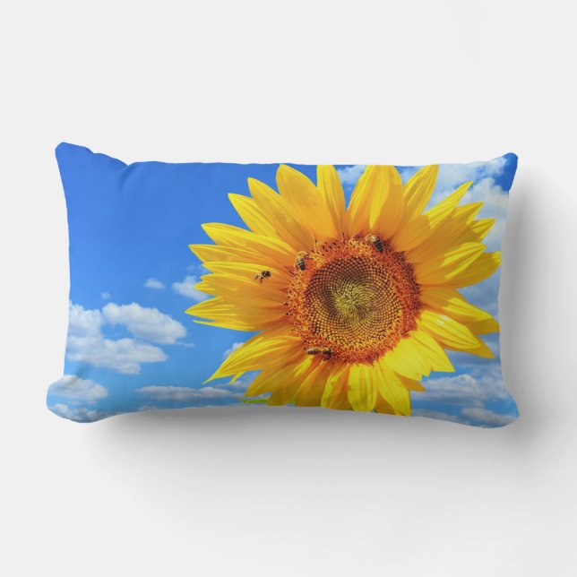 Sunflower and Bees Pillow (Front)