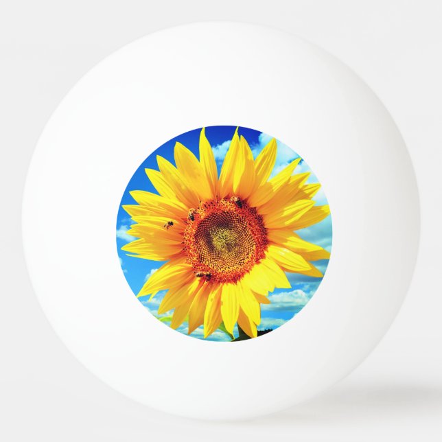 Sunflower and Bees Ping Pong Ball (Front)