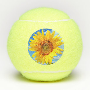 Sunflower and Bees Tennis Balls