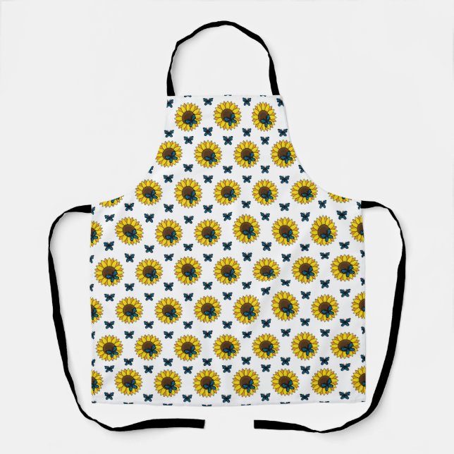 Sunflower and Blue Butterfly Apron (Front)
