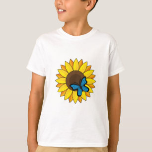 Sunflower and Blue Butterfly T-Shirt